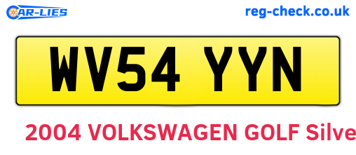 WV54YYN are the vehicle registration plates.