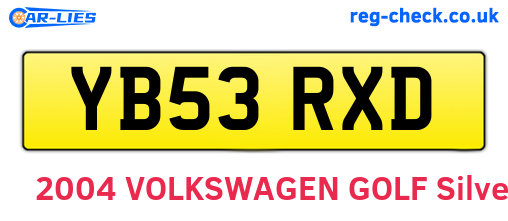 YB53RXD are the vehicle registration plates.