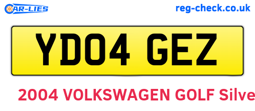YD04GEZ are the vehicle registration plates.