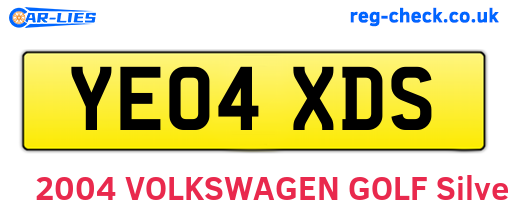 YE04XDS are the vehicle registration plates.