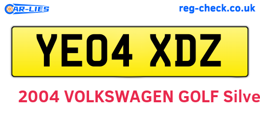 YE04XDZ are the vehicle registration plates.