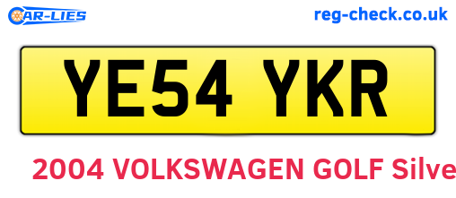YE54YKR are the vehicle registration plates.