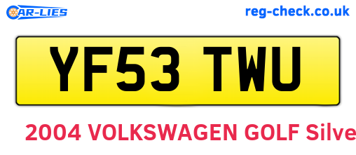 YF53TWU are the vehicle registration plates.