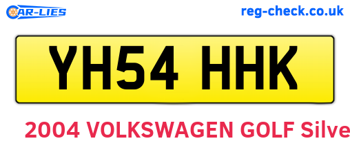 YH54HHK are the vehicle registration plates.