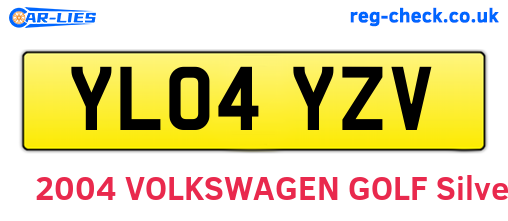 YL04YZV are the vehicle registration plates.