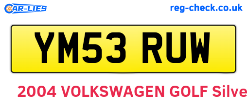 YM53RUW are the vehicle registration plates.