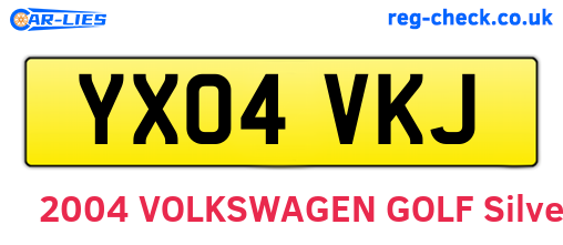 YX04VKJ are the vehicle registration plates.
