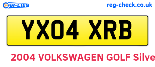 YX04XRB are the vehicle registration plates.