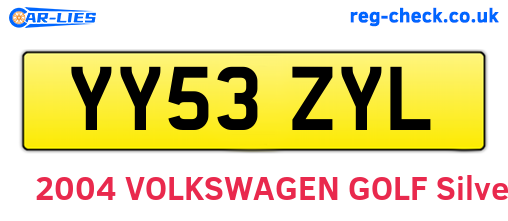 YY53ZYL are the vehicle registration plates.