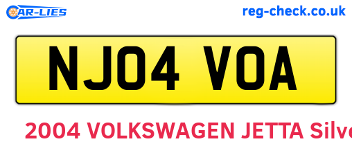 NJ04VOA are the vehicle registration plates.