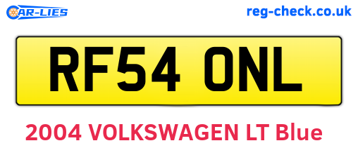 RF54ONL are the vehicle registration plates.