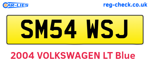 SM54WSJ are the vehicle registration plates.