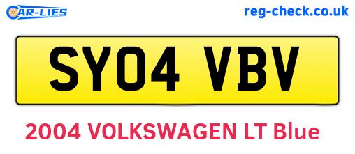 SY04VBV are the vehicle registration plates.