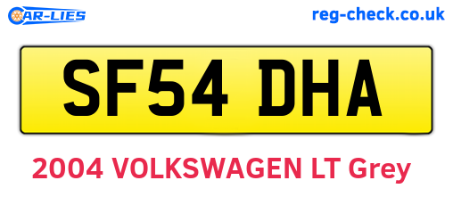 SF54DHA are the vehicle registration plates.
