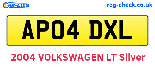 AP04DXL are the vehicle registration plates.