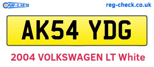 AK54YDG are the vehicle registration plates.