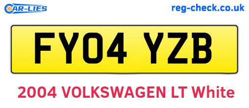 FY04YZB are the vehicle registration plates.