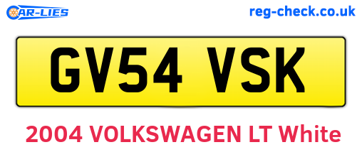GV54VSK are the vehicle registration plates.