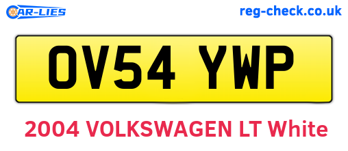 OV54YWP are the vehicle registration plates.