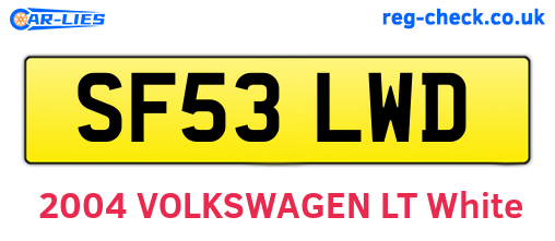 SF53LWD are the vehicle registration plates.
