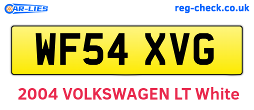WF54XVG are the vehicle registration plates.