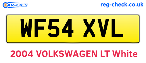 WF54XVL are the vehicle registration plates.