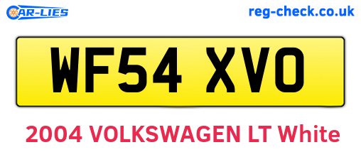 WF54XVO are the vehicle registration plates.
