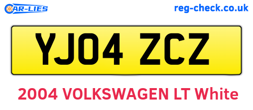 YJ04ZCZ are the vehicle registration plates.