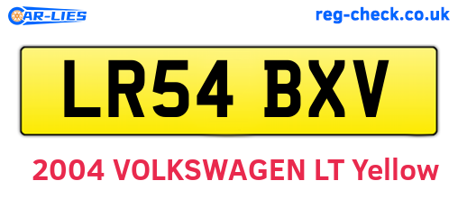 LR54BXV are the vehicle registration plates.