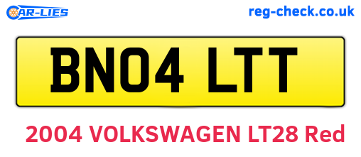 BN04LTT are the vehicle registration plates.