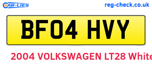 BF04HVY are the vehicle registration plates.