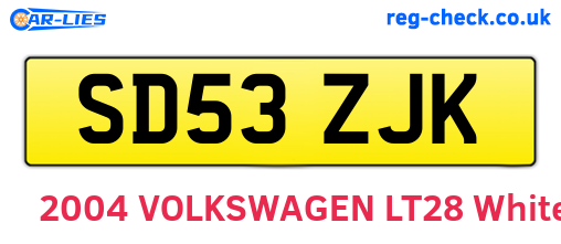 SD53ZJK are the vehicle registration plates.