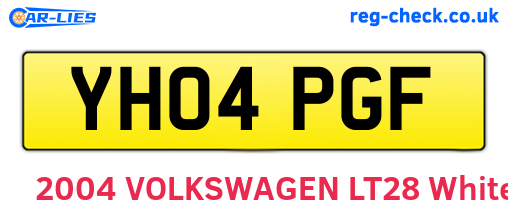 YH04PGF are the vehicle registration plates.