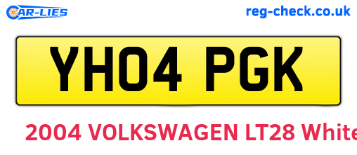 YH04PGK are the vehicle registration plates.