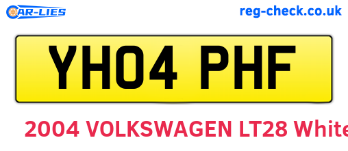YH04PHF are the vehicle registration plates.