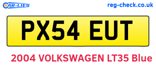 PX54EUT are the vehicle registration plates.