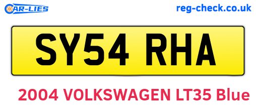 SY54RHA are the vehicle registration plates.