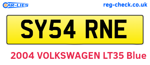 SY54RNE are the vehicle registration plates.