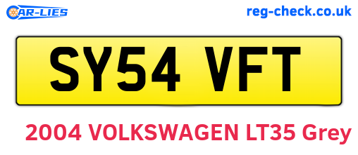 SY54VFT are the vehicle registration plates.