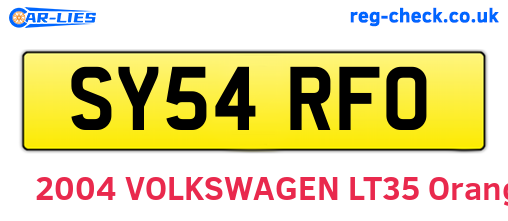 SY54RFO are the vehicle registration plates.