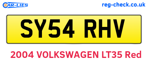 SY54RHV are the vehicle registration plates.