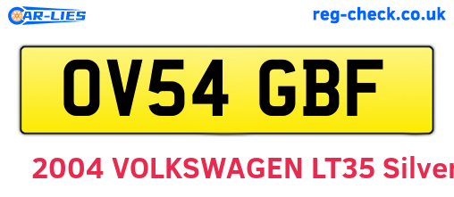 OV54GBF are the vehicle registration plates.