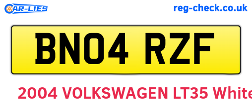 BN04RZF are the vehicle registration plates.