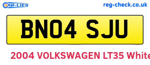 BN04SJU are the vehicle registration plates.