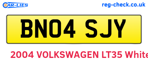 BN04SJY are the vehicle registration plates.