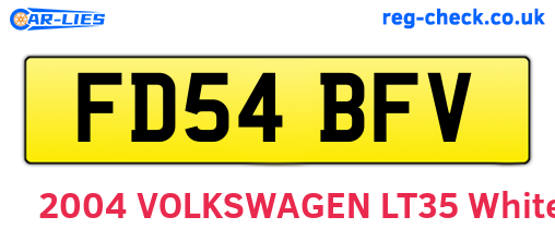 FD54BFV are the vehicle registration plates.