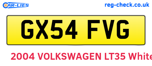 GX54FVG are the vehicle registration plates.