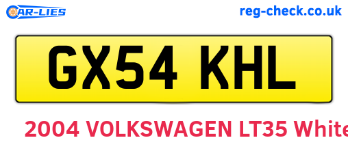 GX54KHL are the vehicle registration plates.