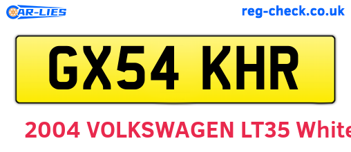 GX54KHR are the vehicle registration plates.