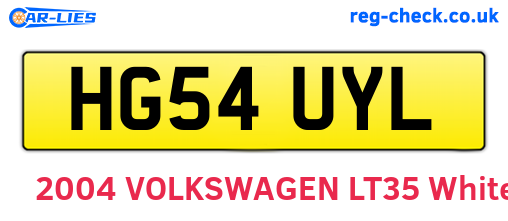HG54UYL are the vehicle registration plates.